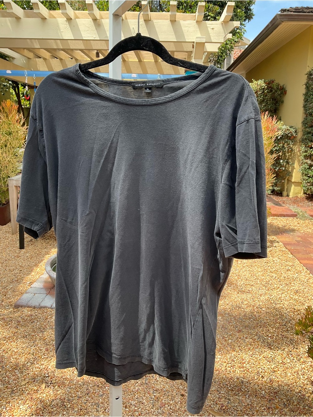 Robert Barakett Men's Charcoal Crewneck Short Sleeve Tee